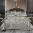The Belvedere Silver Grey jacquard satin duvet set
