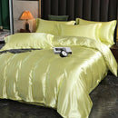 The Seraphine satin bedding set — Matcha Green