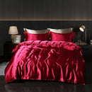 The Seraphine satin bedding set — Scarlet Red